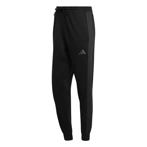 adidas Uomo Essential Three Stripes Fleece Pants, Black/Carbon, XXL Tall