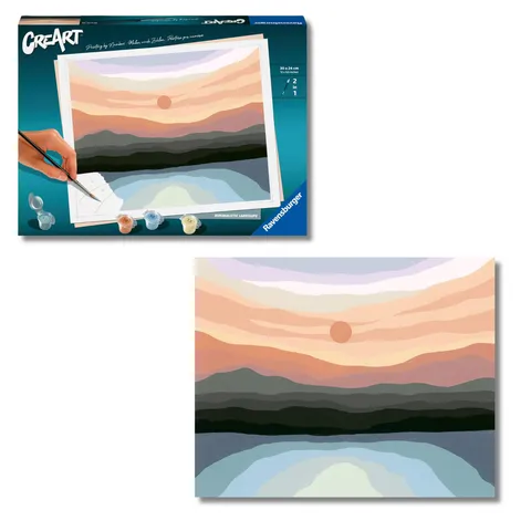 Ravensburger CreArt: Paesaggio Minimalistic - Dipingere con i Numeri Adulti, Attività