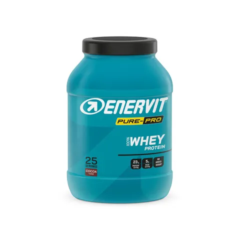 Enervit Pure-Pro 100% Whey Protein Gusto Cacao, Proteine in Polvere Isolate per Massa