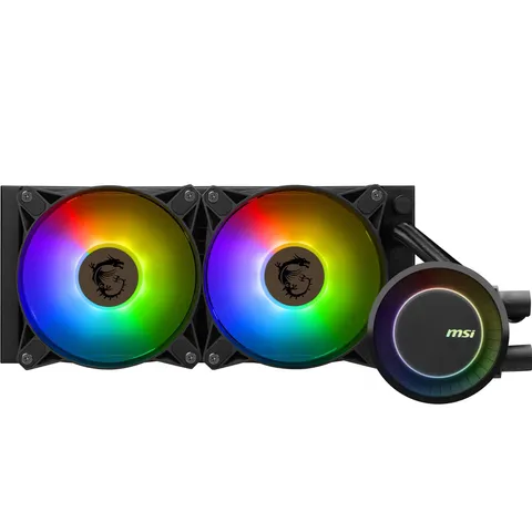 MSI MAG CORELIQUID E240 AIO Dissipatore a Liquido - Testa ARGB e Ventole FDB, Blocco dell’Acqua a Doppia Camera, Radiatore a Flusso Diviso, Compatibile con Mystic Light - Compatibile con AMD e Intel