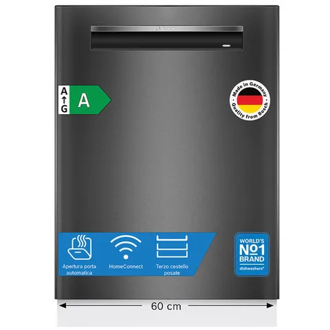 Bosch SMP4ECC72S Serie 4, Lavastoviglie smart da incasso a scomparsa totale, 14 coperti