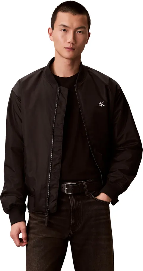 Calvin Klein Uomo Bomber Jeans Hero con Zip, Nero (Black), M
