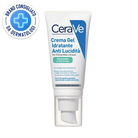 CeraVe Crema Gel Idratante Anti Lucidità, Per Pelli Grasse, Miste e a Tendenza Acneica
