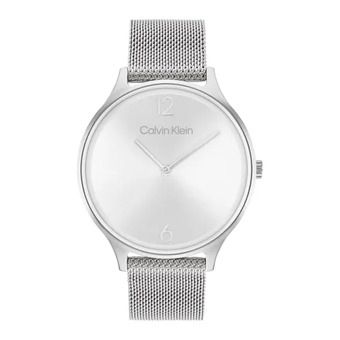 Calvin Klein Orologio Analogico al Quarzo da Donna Collezione TIMELESS MESH 38MM con Cinturino in Maglia Metallica in Acciaio Inossidabile Argentato - 25200001