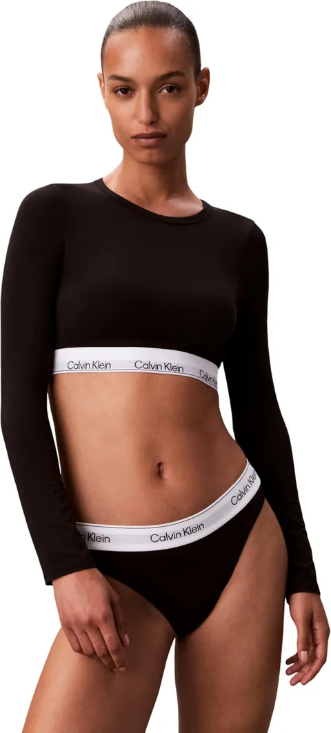 Calvin Klein Donna Bralette Lightly Lined Top Corto, Nero (Black), L