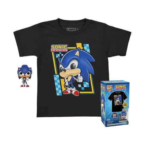 Funko Pocket Pop! & Tee: Sonic - For Children And Kids - Flocked - Large - (L) - Sonic