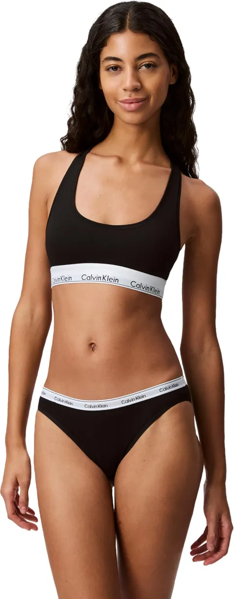 Calvin Klein Donna Slip Taglio Bikini con Fascia con Logo, Nero (Black), M