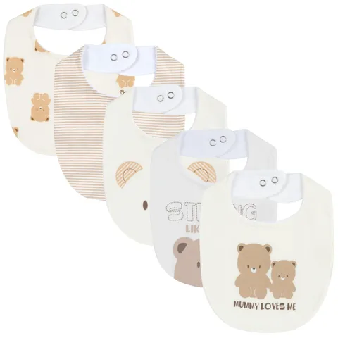 Chicco Set 5 Bavaglie Bimbo 100% Cotone
