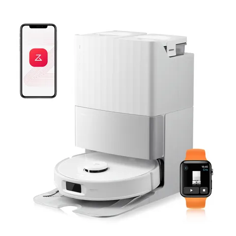 roborock Qrevo Edge S5A Robot Aspirapolvere Lavapavimenti, Antigroviglio, Spazzola Laterale e Mocio FlexiArm, 18.500 Pa, 10 mm Sollevamento Automatico dei Moci, Evita Ostacoli, Stazione Tutto in Uno