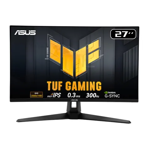 ASUS TUF Gaming VG27AQM5A, Monitor Gaming da 27" Quad HD Fast IPS (2560 x 1440), 0,3ms Response Time, 300 Hz, Altoparlante, ELMB Sync, HDMI, DisplayPort e Hub USB, Display Widget Center, Nero