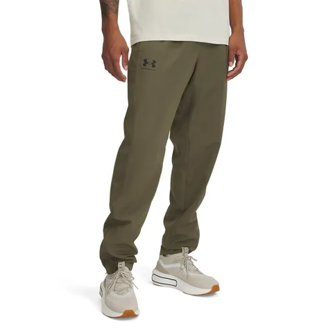 Under Armour Uomo Rival Woven Windbreaker Pant, Pantaloni Tuta Impermeabili Resistenti alle intemperie, Pantaloni Sportivi Lunghi, Leggeri e Comodi,Marine OD Green/Marine OD Green/Black,LG