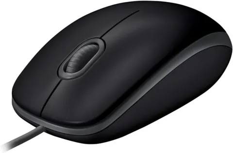 Logitech B110 Mouse USB cablato, pulsanti silenziosi, design confortevole per l'uso a grandezza naturale, PC / Mac / Laptop ambidestro - Grigio
