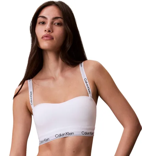 Calvin Klein Donna Bralette Lightly Lined a Fascia, Bianco (White), L