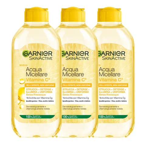 Garnier Acqua Micellare Tutto in 1 SkinActive, Con Vitamina C, Per Pelli Spente e Non