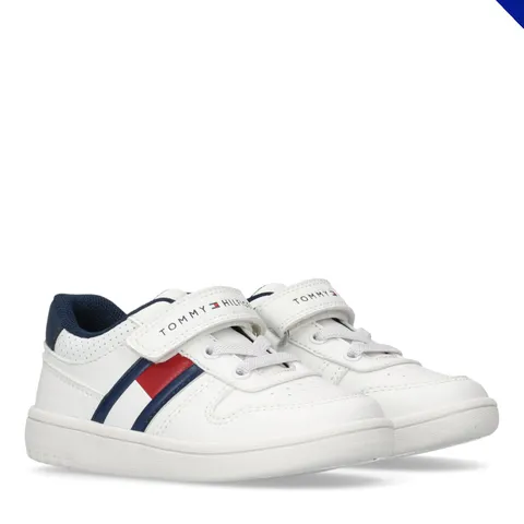 Tommy Hilfiger Sneakers Basse Stringate/con Velcro, Skyler, Bianco/Blu