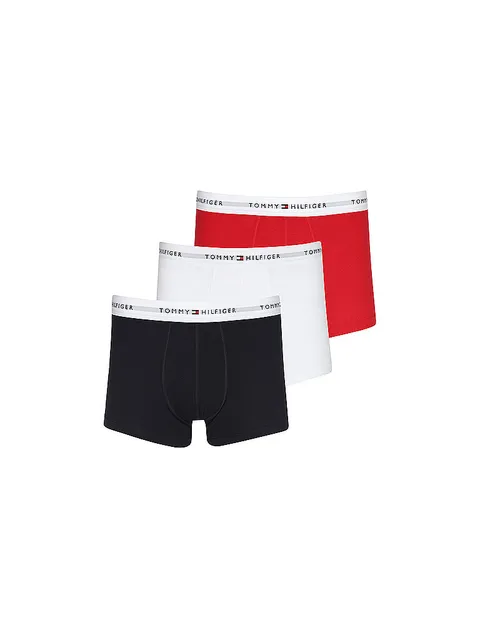 Tommy Hilfiger 3P Boxer da Uomo Primary Red/White/Desert Sky S