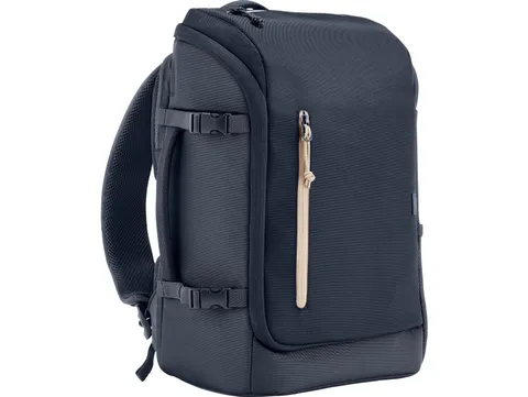 HP Travel, Zaino per Notebook da 15.6”, Creato con Materiale Riciclato, Scomparto per Computer e Tablet, Tasche Interne Imbottite, Impermeabile, 25 Litri Espandibili fino a 30, Blu Scuro