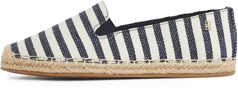 Tommy Hilfiger Donna Espadrillas Nautical Stripe con Logo, Multicolore (Space Blue Itacha