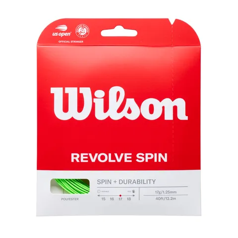 Wilson WRZ956900 Corda da Tennis Revolve Spin, 12.2 m, Unisex, Verde, 1.25 mm
