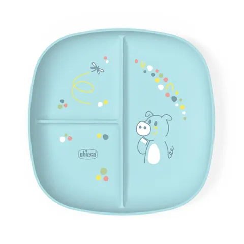 Chicco Piatto Pappa 3 Scomparti 12+ Mesi Azzurro