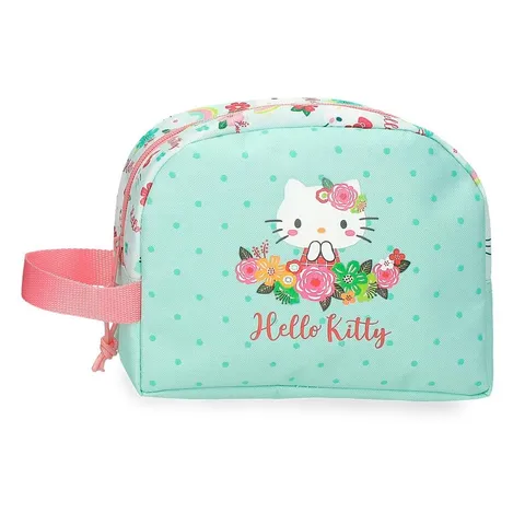 Hello Kitty Floral Kitty Beauty case verde 20,5 x 16,5 x 7,5 cm Poliestere
