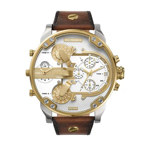 Diesel Orologio Analogico al Quarzo Uomo con Cinturino in Pelle DZ7483