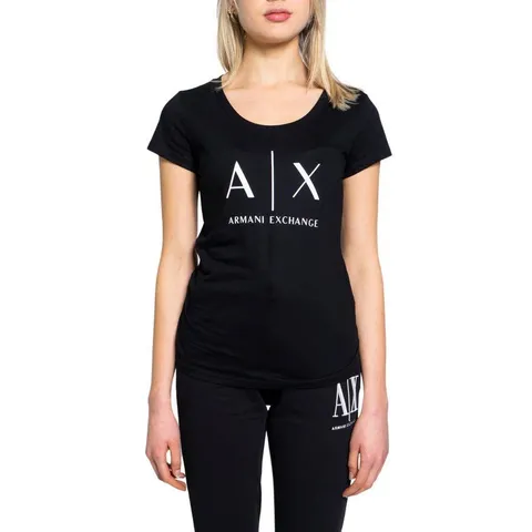 Armani Exchange Logo Ss, Maglietta A Maniche Corte Donna, Nero (Black 1200), X-Large