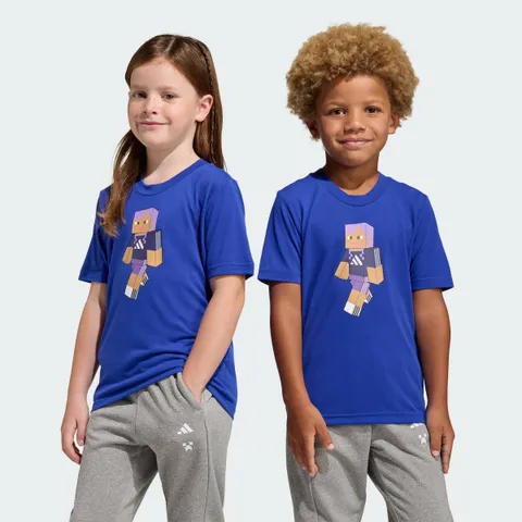 adidas Mixte Enfant Minecraft Training T-Shirt, Semi Lucid Blue, 18-24 Months