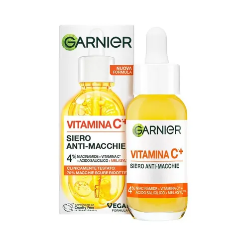 Garnier Siero Viso Vitamina C Anti-Macchie, Illuminante e Rimpolpante, Arricchito con