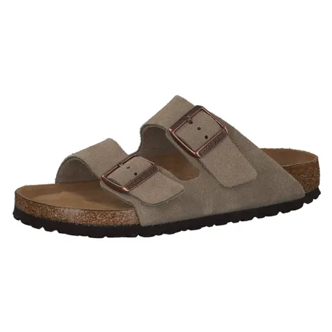 Birkenstock 951303 Arizona SFB taupe, Suede Leather Pianelle Uomo, Taupe EU 37
