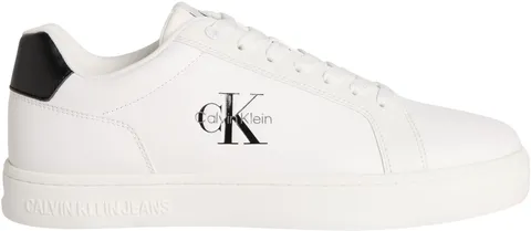Calvin Klein Uomo Sneakers con Suola Preformata Classic Mono in Pelle, Bianco (Bright White/Black), 43