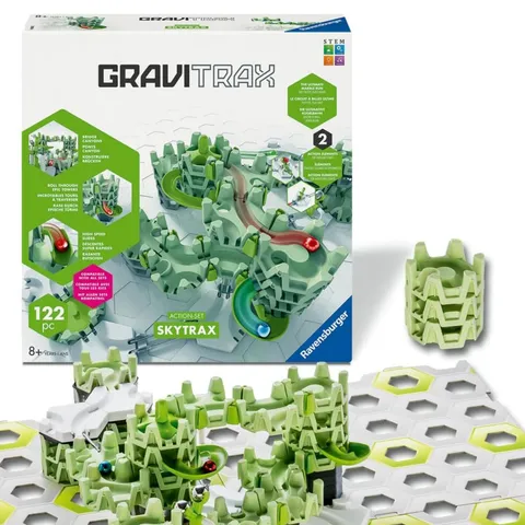 Ravensburger - GraviTrax: Action-Set Skytrax, Pista biglie 122 pezzi, Rompicapo bambini e