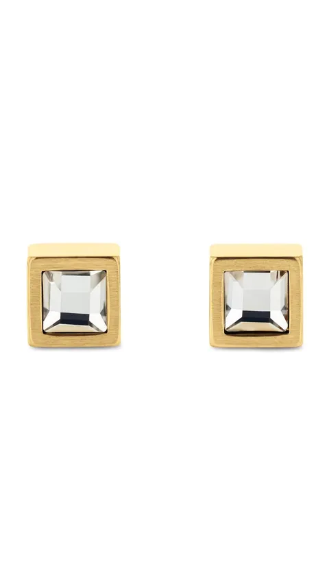 Calvin Klein Orecchini a Perno da Uomo Collezione CK ESSENTIAL LINKS in Acciaio Inossidabile con placcatura ionica Oro Giallo - 35100076