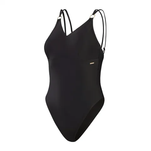 Speedo Shaping Strappy 1 Piece Costume da Bagno per Donna, Nero, 38