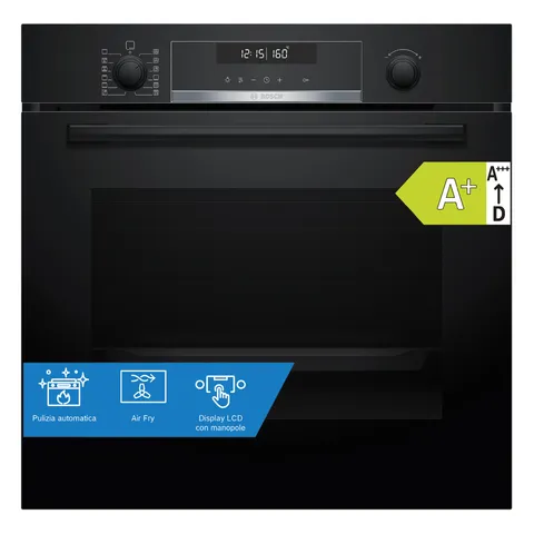 Bosch HBG578BB3 Serie 6, Forno da incasso, pulizia automatica con Pirolisi, Display LCD