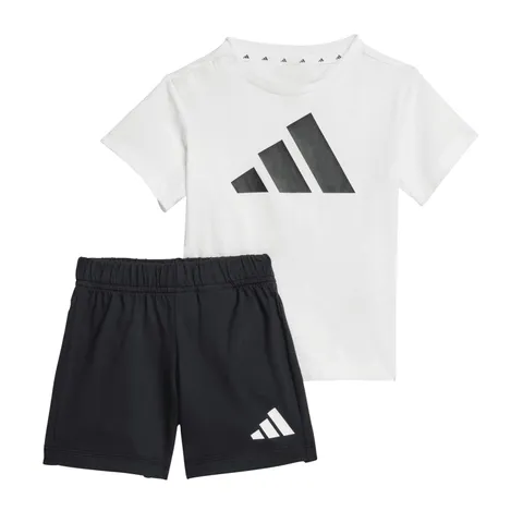 adidas Unisex - Bimbi 0-24 Essentials Big Logo Set Track Suit, white/black, 9-12 Months