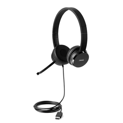 Lenovo Cuffie USB Stereo 100 con Filo Colore Nero