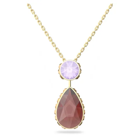 Swarovski Chroma Collezione Collana, Chroma Necklace, Pear Drop and Round Cut Crystals