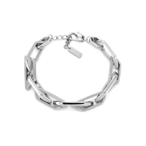 Diesel Bracciale da uomo in acciaio inossidabile con chiusura a moschettone o a