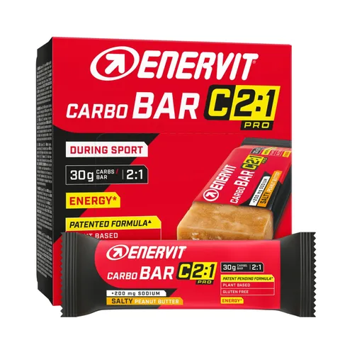 Enervit Carbo Bar C2:1PRO Salty Peanut Butter,Barrette Energetiche, 30g di Carboidrati