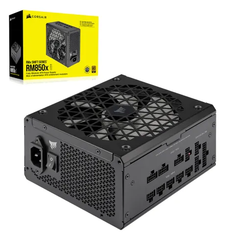 Corsair RM850x SHIFT Alimentatore ATX Interamente Modulare - Interfaccia Laterale - Compatibilità con ATX 3.1 e PCIe 5.1 - Efficienza 80 PLUS Gold - Nero