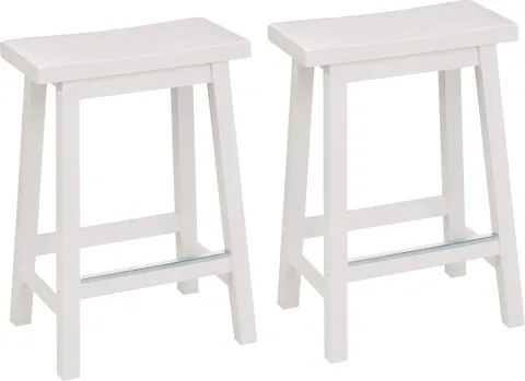 Amazon Basics Set di 2 sgabelli bassi da bancone della cucina, in legno massello, colore