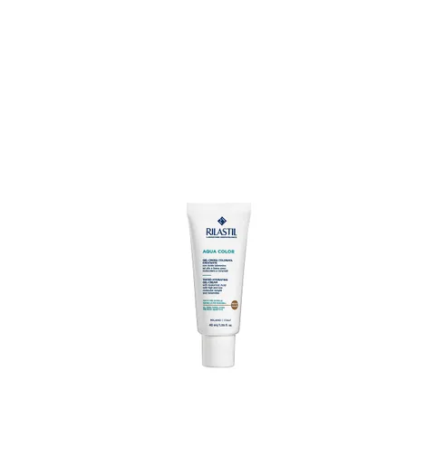 Rilastil Aqua Gel Crema Colorata Idratante, Idratazione 8h, Uniforma l'Incanto, Effetto