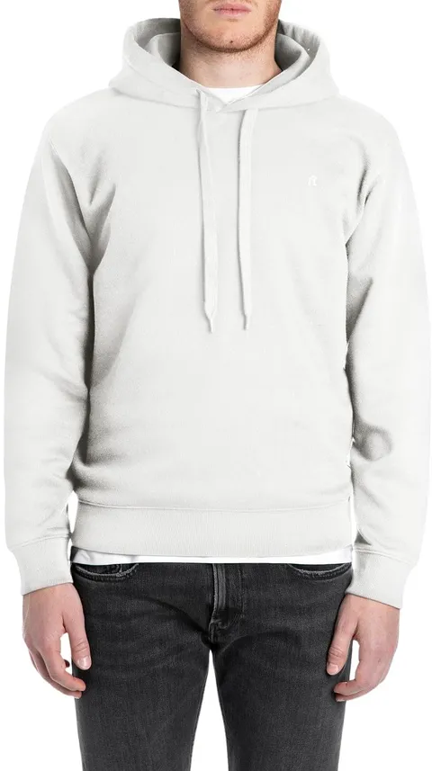 Replay Felpa con Cappuccio da Uomo, 011 Bianco Naturale, S