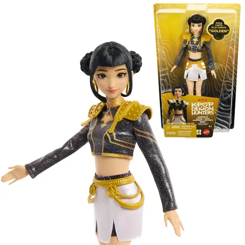 Mattel KPop Demon Hunters - Zoey di Huntr/X, bambola che canta "Golden" e indossa