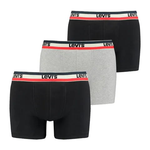 Levi's Boxer, Boxer Uomo, Nero/Grigio, S