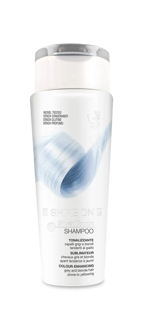 Bionike Shine On - Silver Touch, Shampoo Tonalizzante Antigiallo per Capelli Grigi