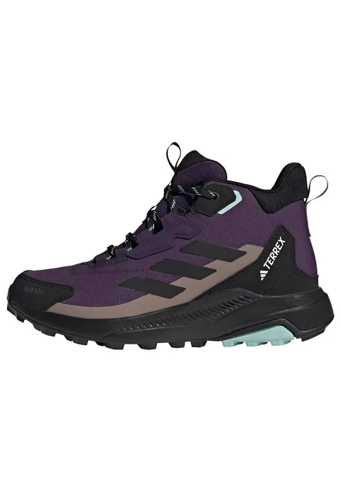 Adidas Donna Terrex Anylander Mid Rain.RDY Hiking Shoes, Aurora Plum/Core Black/Trace