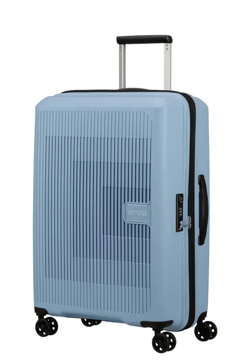 American Tourister Aerostep - Spinner M, Valigia Espandibile, 67 cm, 66.5/72.5 L, Grigio