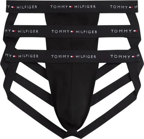 Tommy Hilfiger Uomo 3P Jockstrap WB UM0UM03872 Jockstrap, Giallo (Nero/Nero/Nero), L